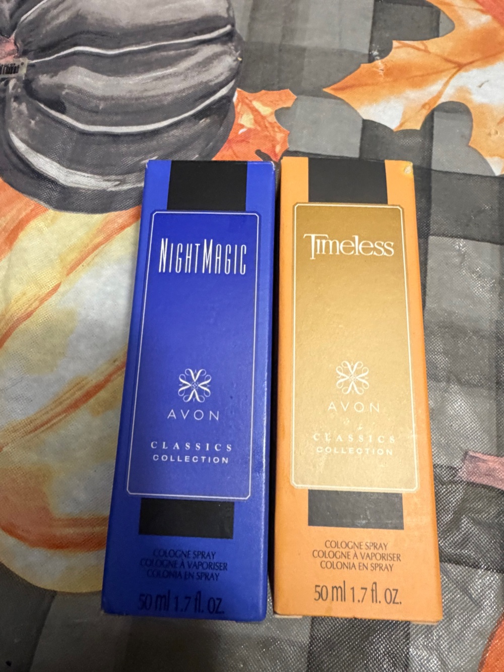 Avon NightMagic and Timeless Cologne Set - Blue and Gold